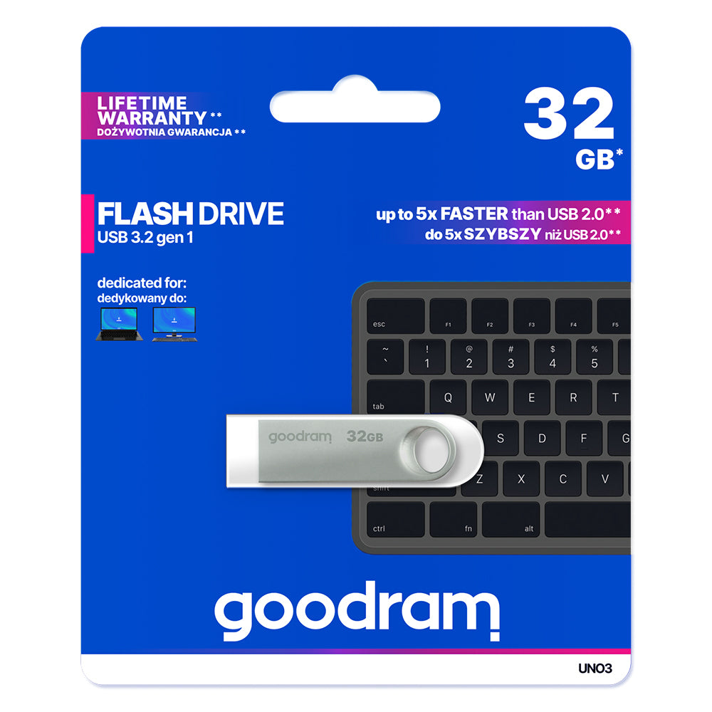 Външна памет USB-A 3.2 GoodRam UNO3, 32Gb