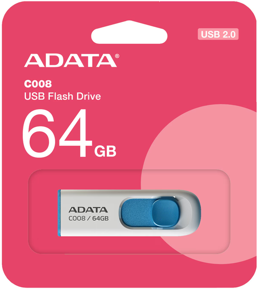 Външна памет USB-A Adata C008, 64Gb AC008-64G-RWE