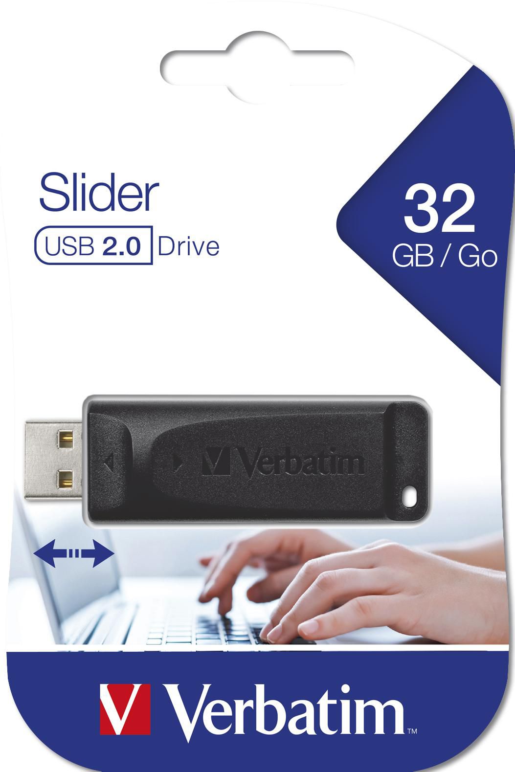 Външна памет USB-A Verbatim PenDrive Slider, 32Gb 98697