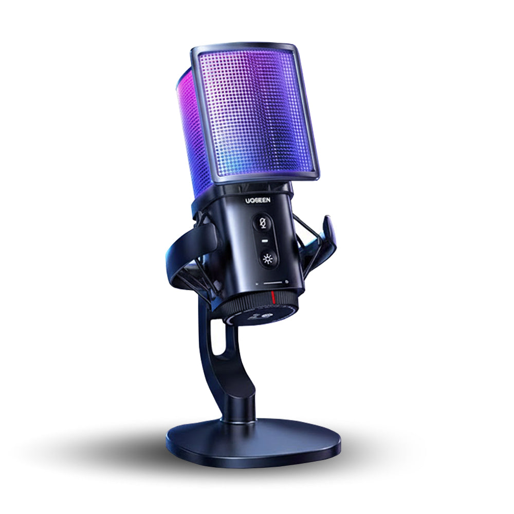 Микрофон Cardioid UGREEN CM581 (65629), RGB, USB-C, 1.5m, Черен