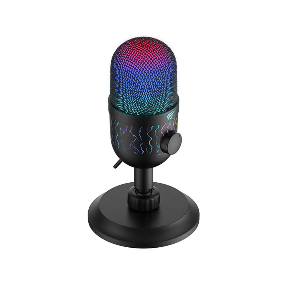 Гейминг микрофон HAVIT GK52, RGB, USB-A, 1.8m, Черен