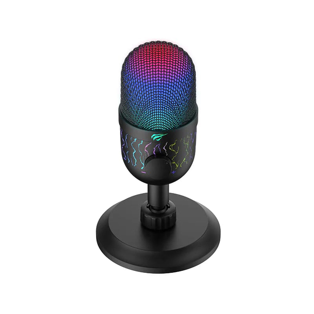 Гейминг микрофон HAVIT GK52, RGB, USB-A, 1.8m, Черен