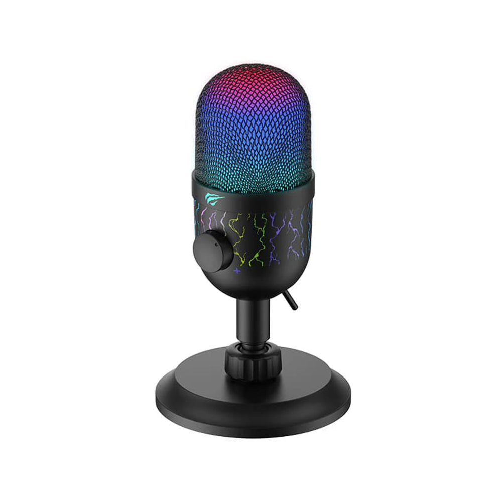 Гейминг микрофон HAVIT GK52, RGB, USB-A, 1.8m, Черен