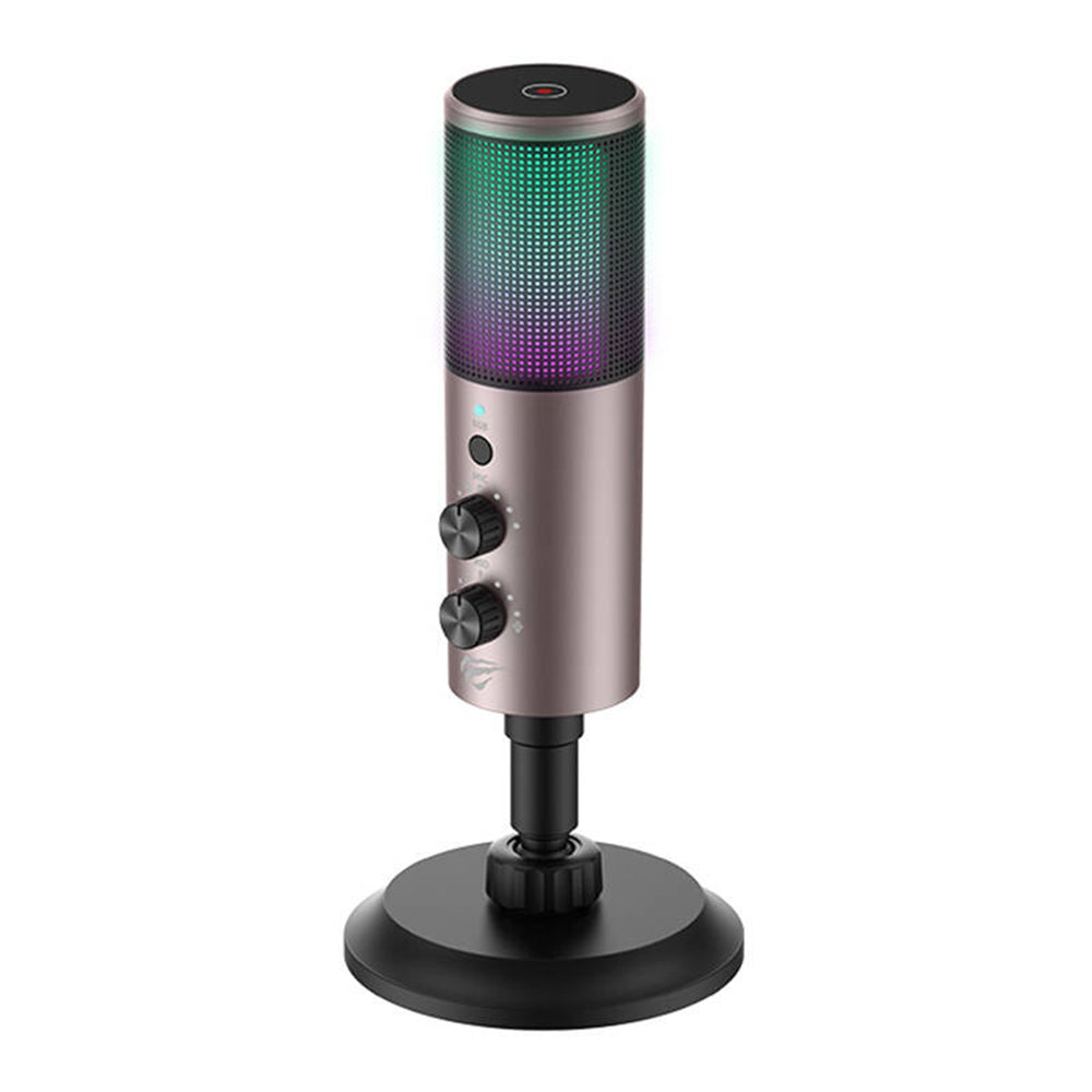 Гейминг микрофон HAVIT GK61, RGB, USB-C, Сив