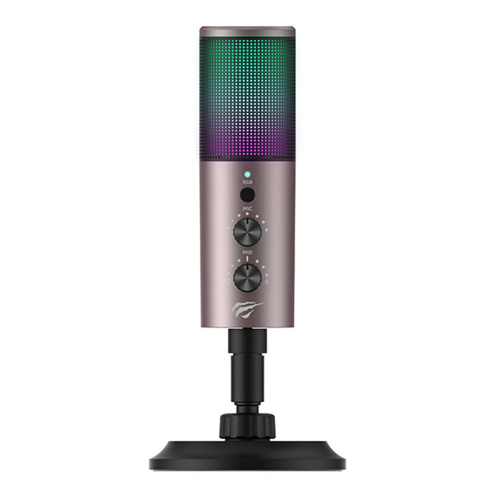 Гейминг микрофон HAVIT GK61, RGB, USB-C, Сив