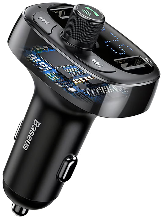 Baseus S-09 Bluetooth FM модулатор, 2 x USB-A - 1 x microSD