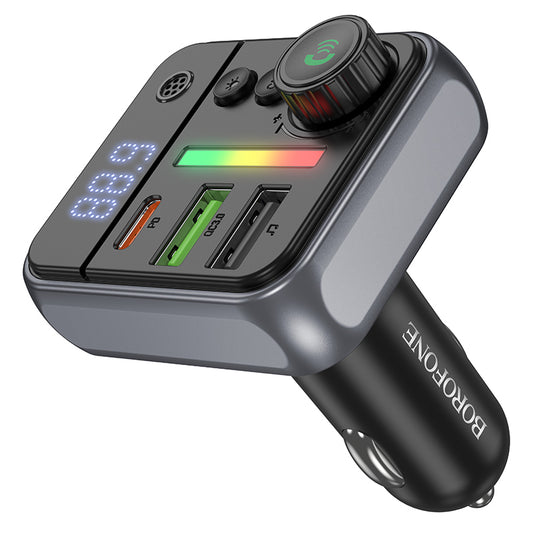 FM Bluetooth модулатор Borofone BC50 Ascenso, 2 x USB-A - 1 x USB-C