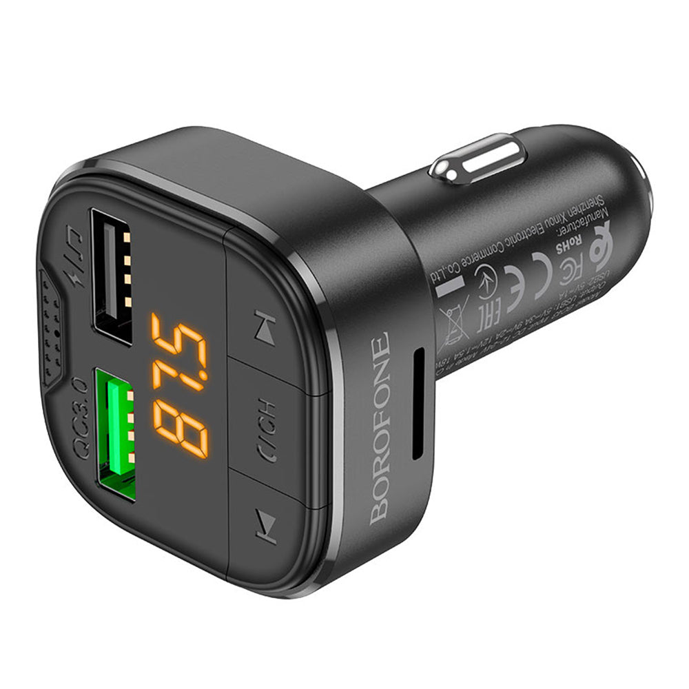 FM Bluetooth Modulator Borofone BC43 Flash, 2 x USB-A - 1 x microSD