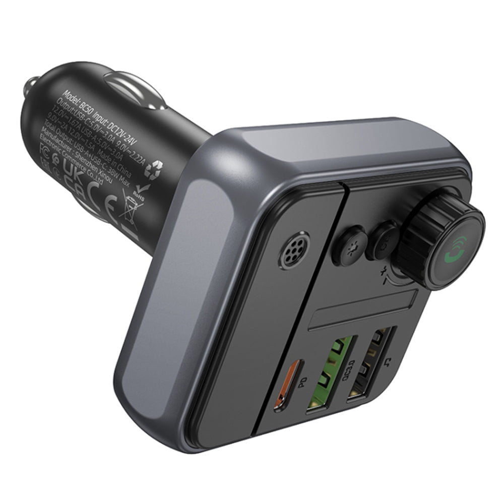 Borofone BC50 Ascenso Bluetooth FM Modulator, 2 x USB-A - 1 x USB-C