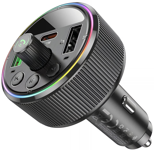 FM Bluetooth модулатор HOCO E82, 2 x USB-A - 1 x USB-C