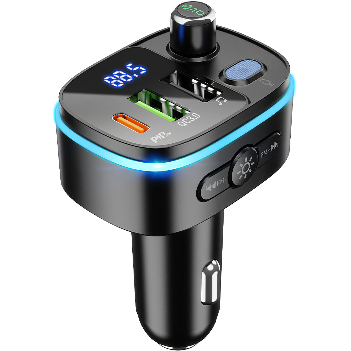 HOCO E62 Fast Bluetooth FM Modulator, 2 x USB-A - 1 x USB-C