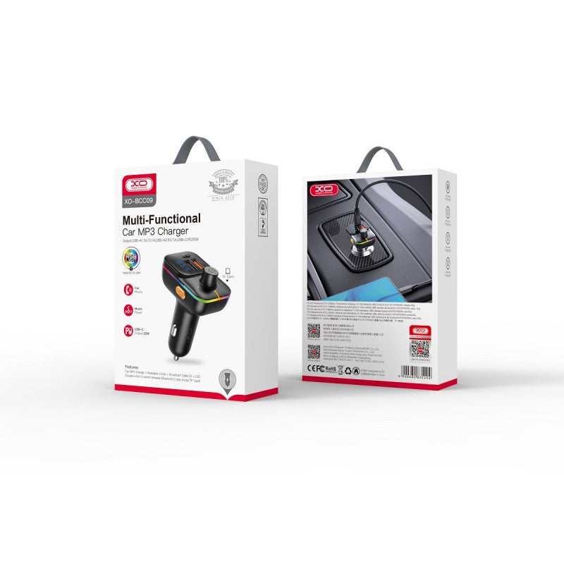 Bluetooth FM модулатор XO Design BCC09, 2 x USB-A - 1 x USB-C - 1 x microSD