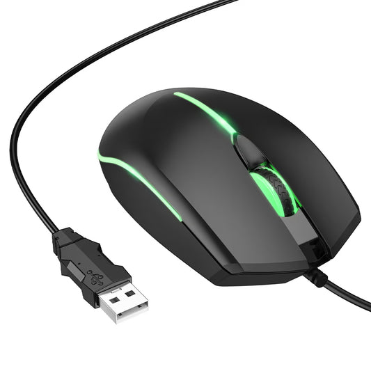 Проводна гейминг мишка USB HOCO GM37, RGB, 2400DPI, Черен