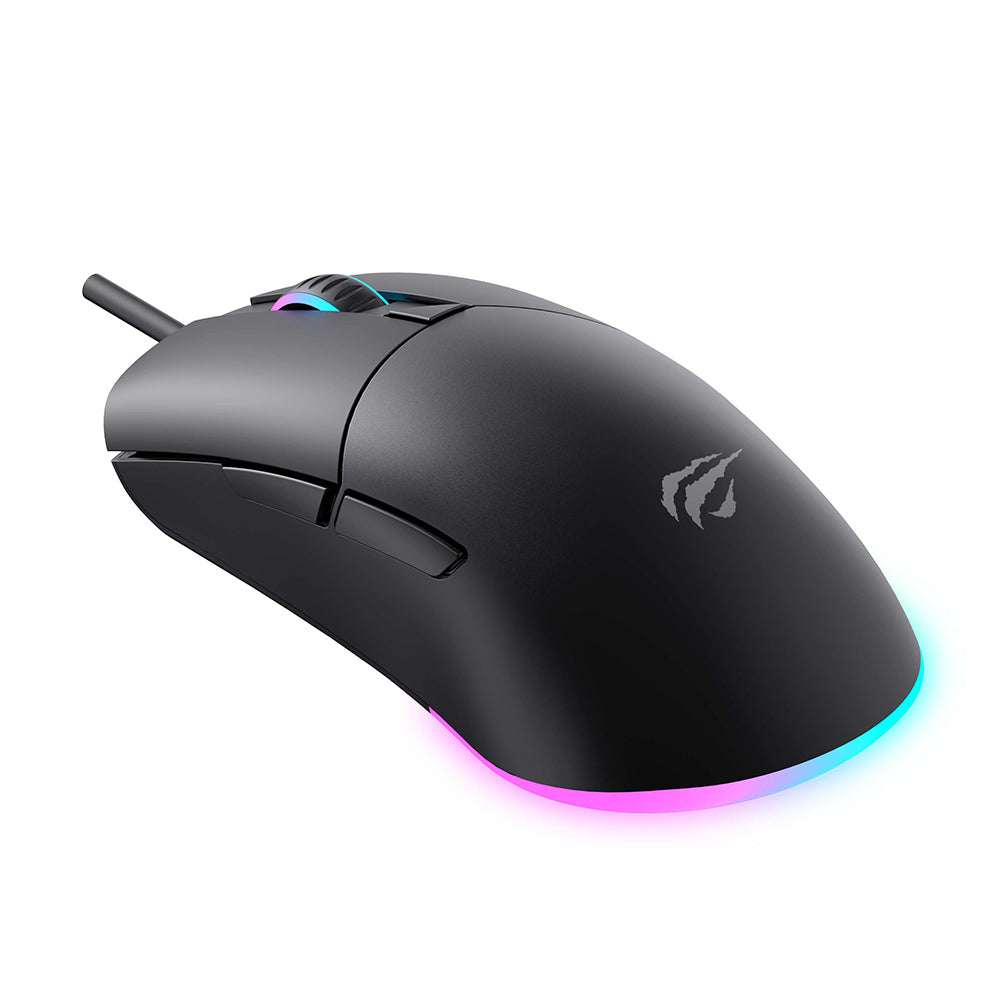 Гейминг мишка с кабел USB HAVIT MS1038, RGB, 1200DPI - 7200DPI, 1.6m, Черен
