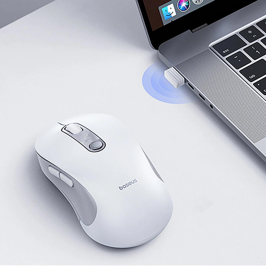 Безжична мишка Baseus F02, 1600DPI, BT / Wi-Fi, Бял B0203302