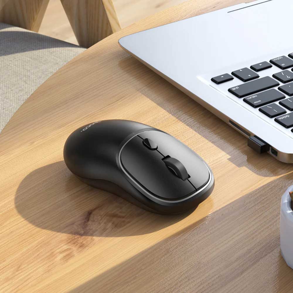 HOCO GM25 Wireless Mouse, 1600DPI, BT / Wi-Fi, Black