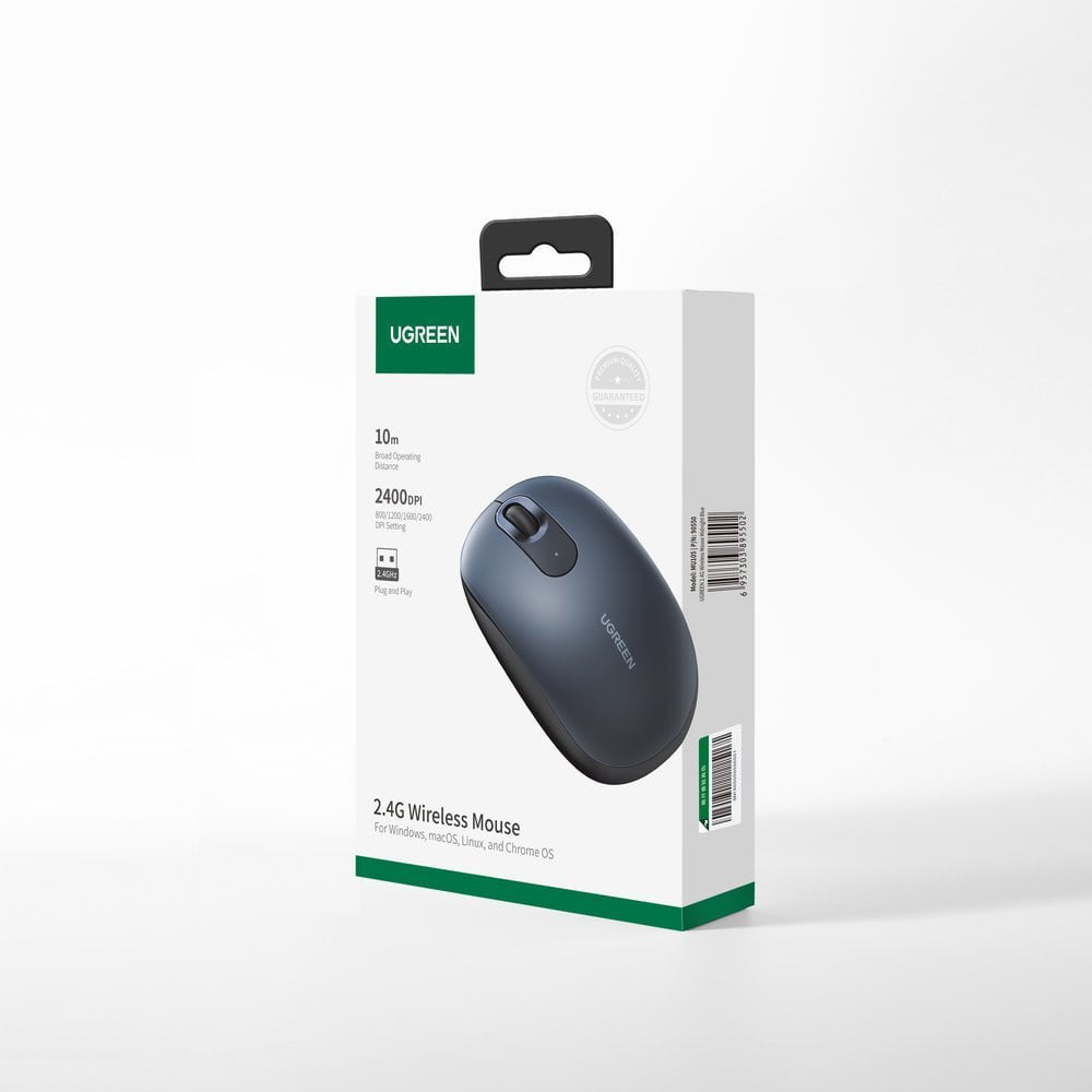 Безжична мишка UGREEN MU105, 2400DPI, Тъмносиня