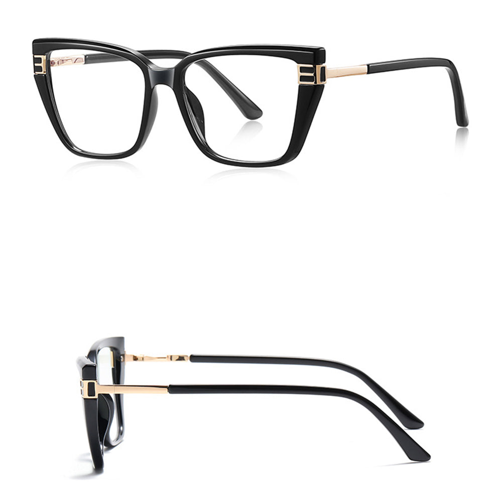 Techsuit 2275 Women's Computer Glasses, Anti-Blue Light, Black Gold