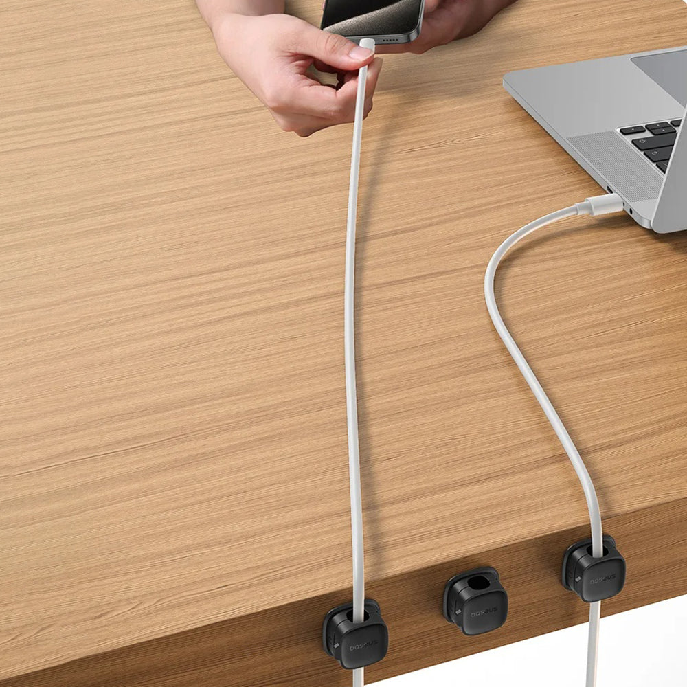 Организатор за кабели Baseus Lite Magnetic, Комплект 3 Броя, Бял B01331106211-00