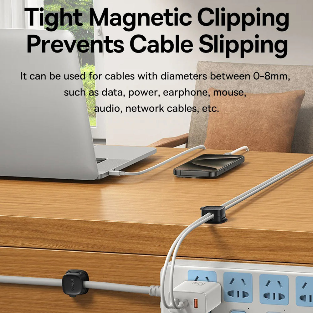 Организатор за кабели Baseus Lite Magnetic, Комплект 3 Броя, Бял B01331106211-00