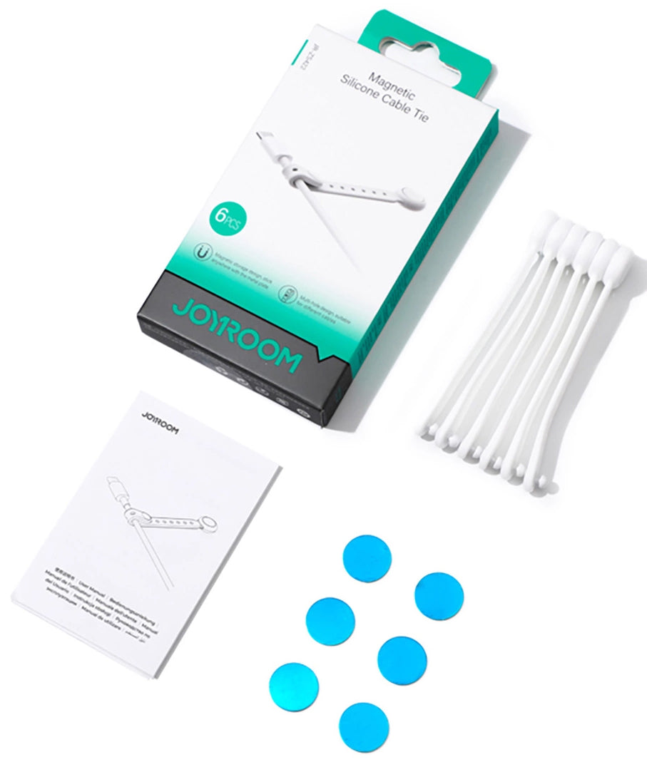 Организатор за кабели Joyroom JR-ZS422, Магнитен, Комплект 6 Броя, Бял