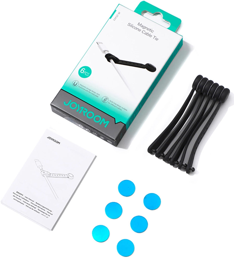 Организатор за кабели Joyroom JR-ZS422, Магнитен, Комплект 6 Броя, Черен