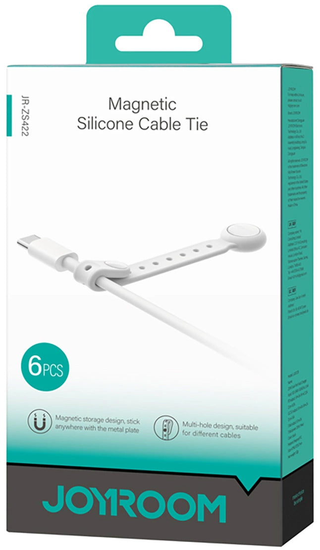 Организатор за кабели Joyroom JR-ZS422, Магнитен, Комплект 6 Броя, Бял