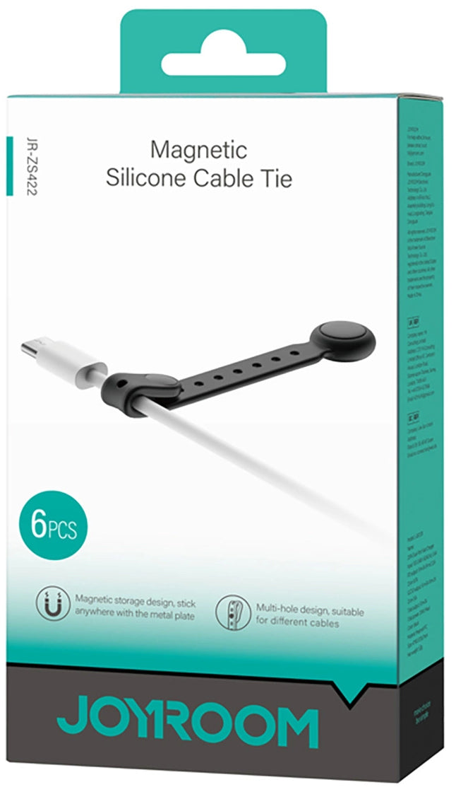 Организатор за кабели Joyroom JR-ZS422, Магнитен, Комплект 6 Броя, Черен