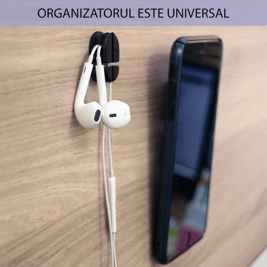 Организатор за кабели Ringke, Комплект 6 броя, Черен