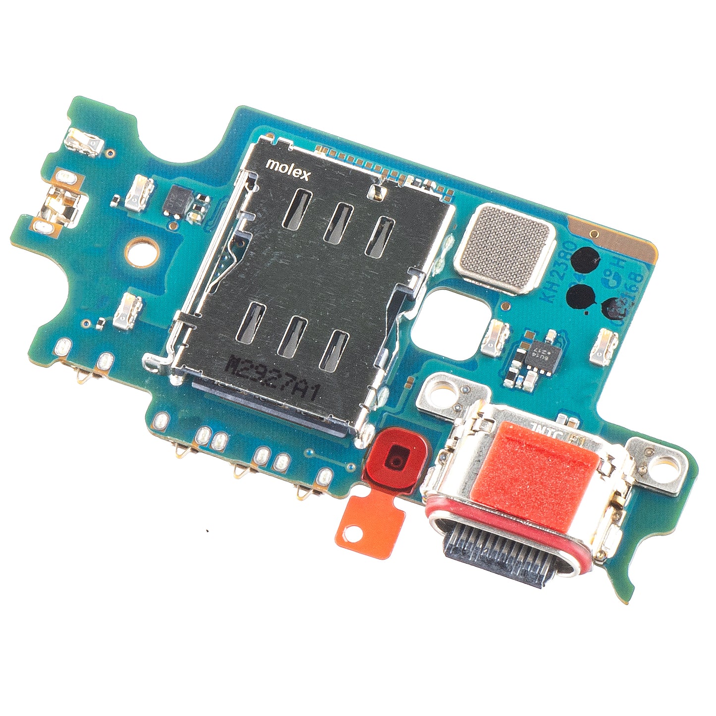 Board with Charging Connector - Microphone - SIM Reader Module Samsung Galaxy S22+ 5G S906, Service Pack GH96-14805A