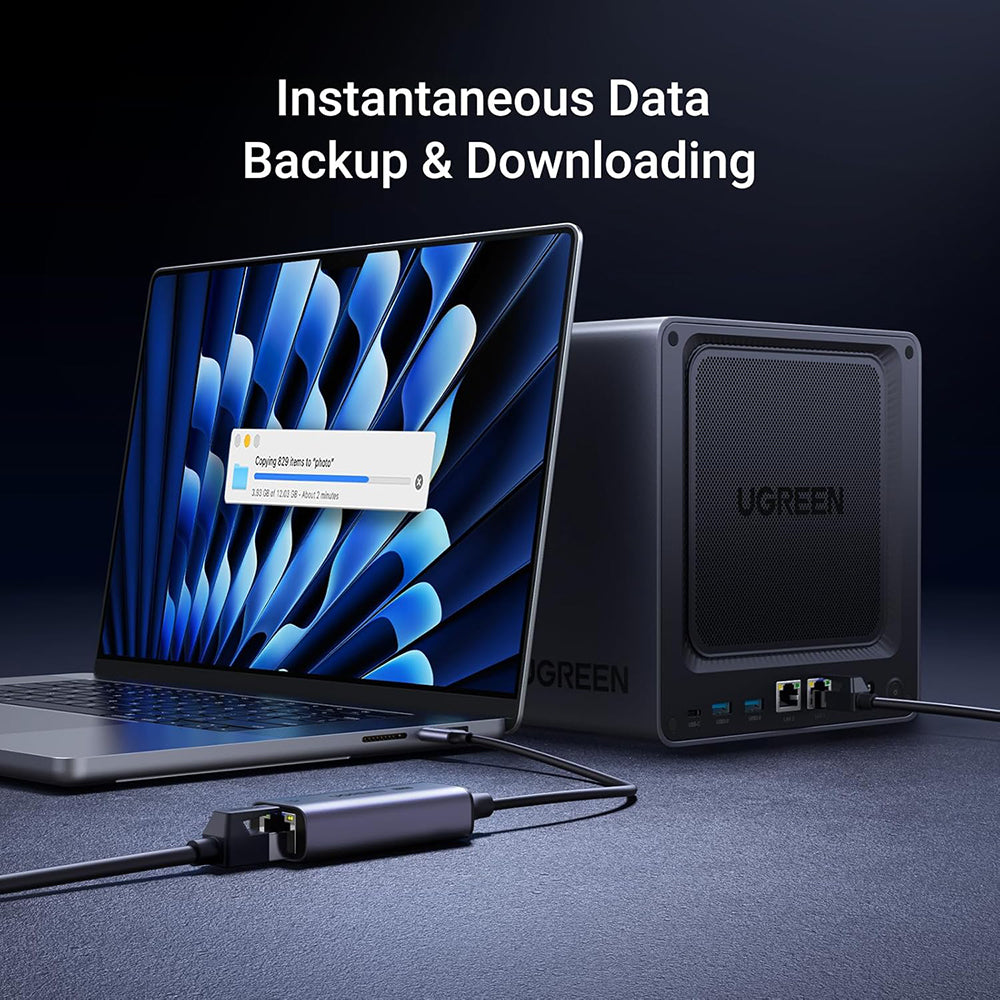 Мрежова карта UGREEN CM648 (25052), RJ45, USB-C, Сивa