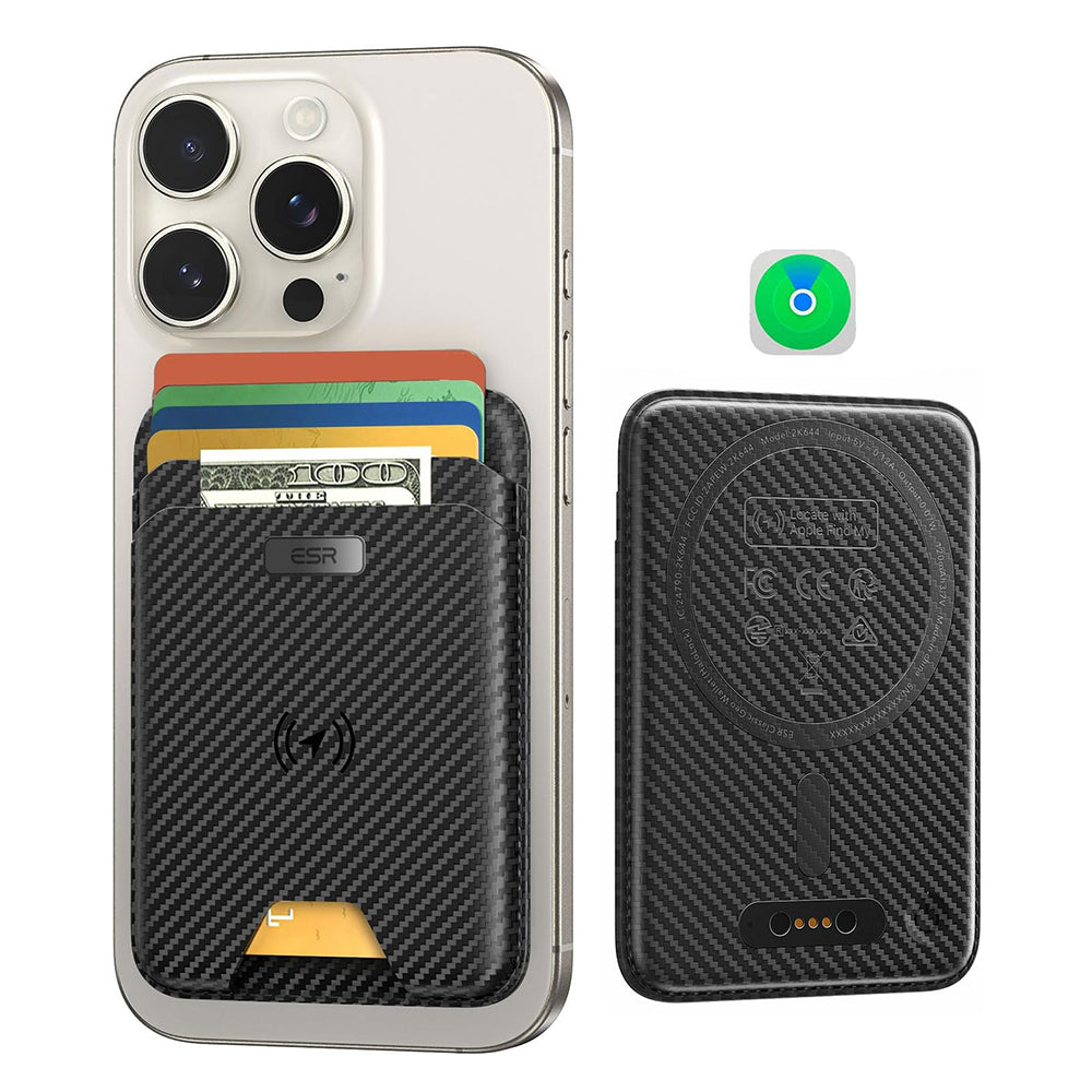 Портфейл Magsafe, ESR, Classic Geo Carbon, Черен