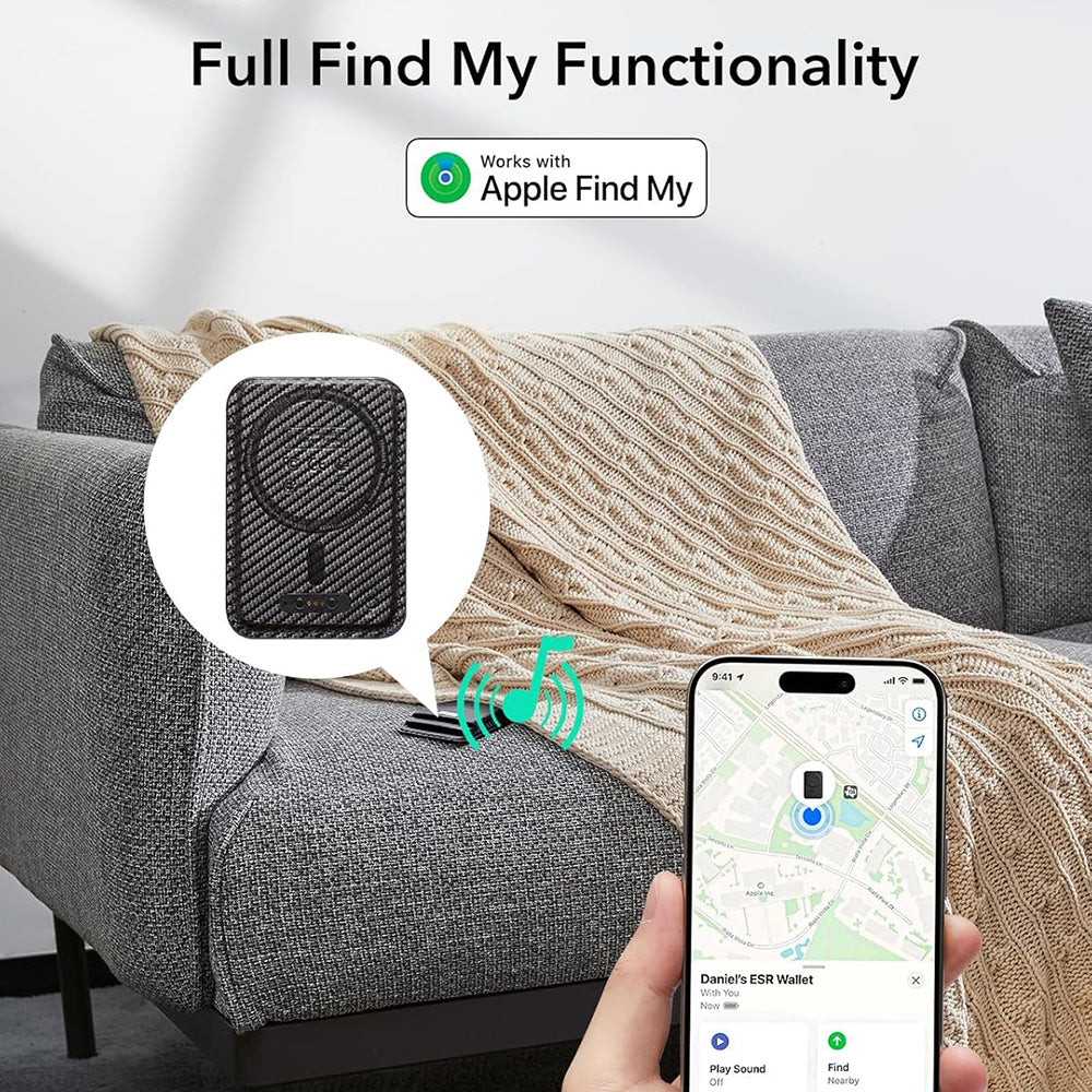 Портфейл Magsafe, ESR, Classic Geo Carbon, Черен