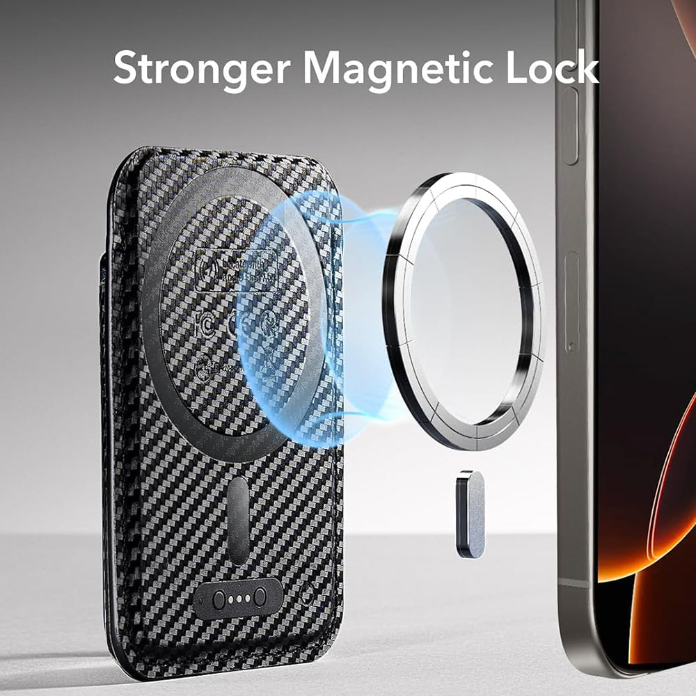 Портфейл Magsafe, ESR, Classic Geo Carbon, Черен