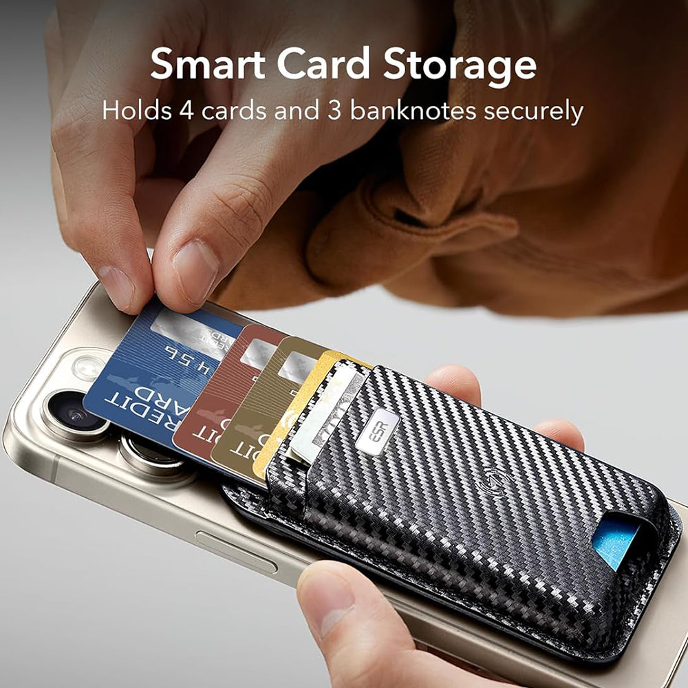 Портфейл Magsafe, ESR, Classic Geo Carbon, Черен