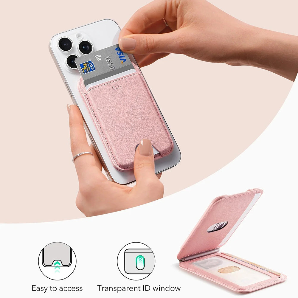 Портфейл MagSafe, ESR, Стойка, Розов