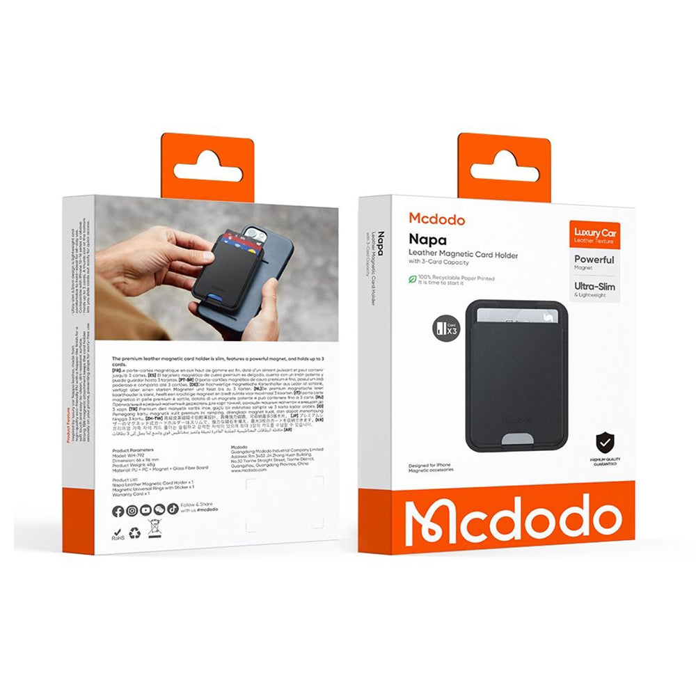 Портфейл MagSafe, McDodo, WH-7920 Napa, Черен