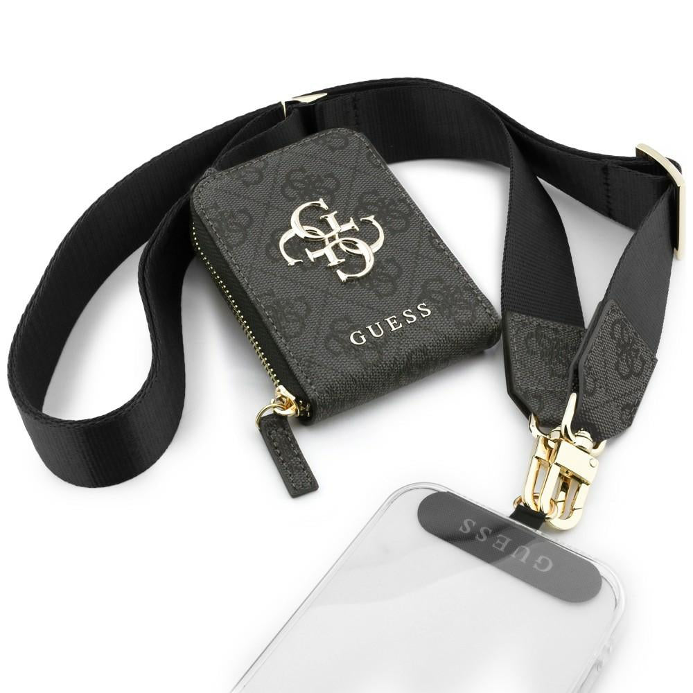 Портфейл и Връзка за Телефон Guess 4G Metal Logo, Черен