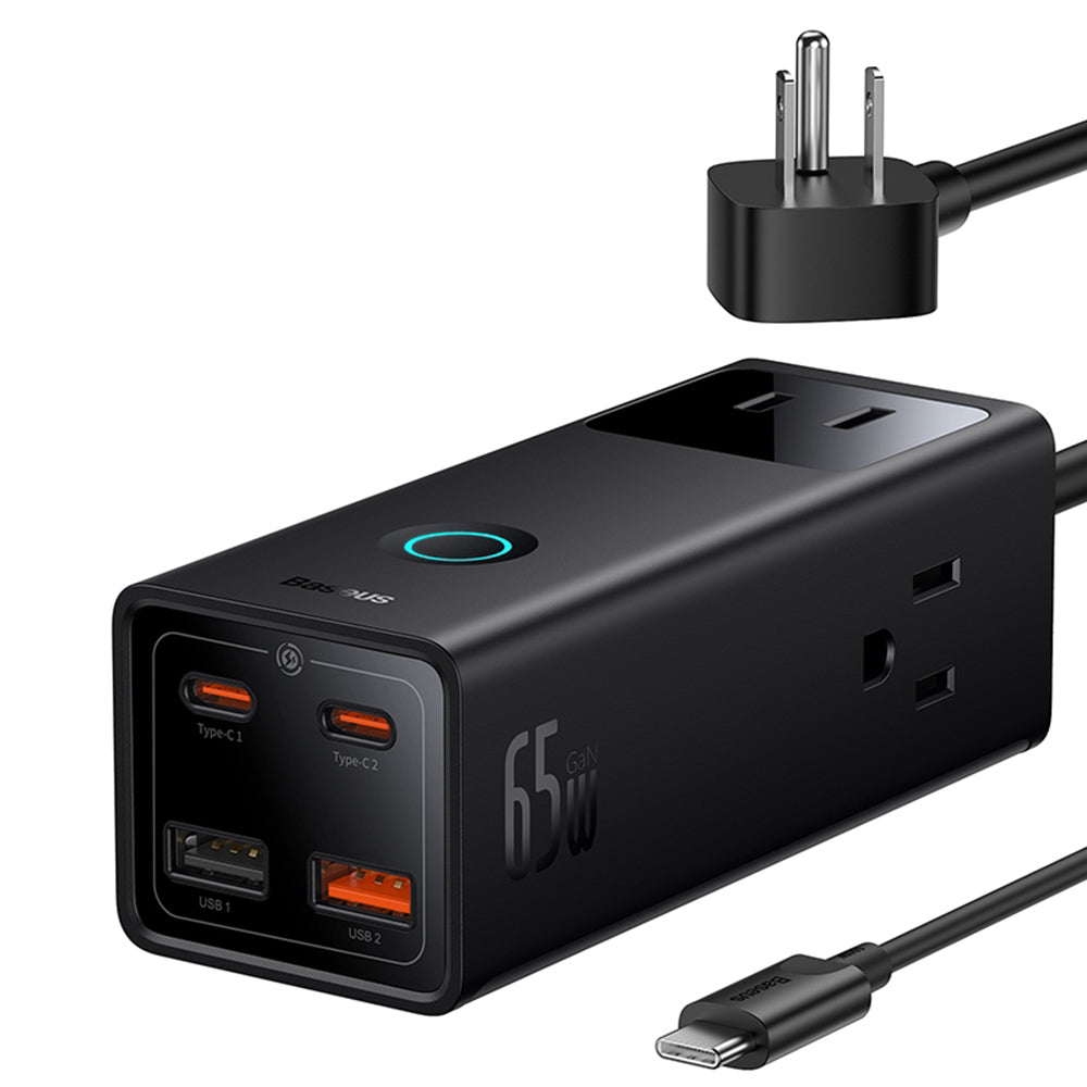 Удължител Baseus PowerCombo US, 3 x Контакт, Черен PSLA020101