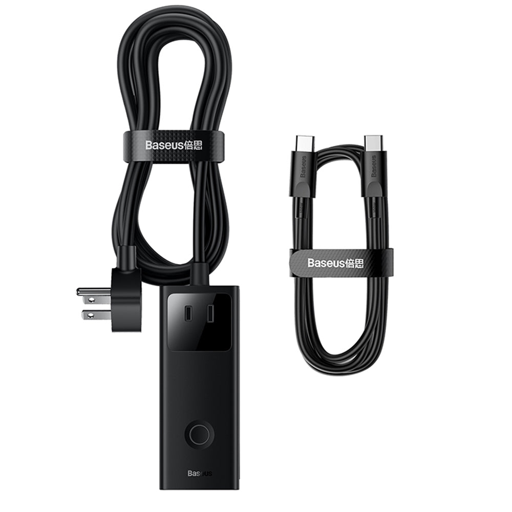 Удължител Baseus PowerCombo US, 3 x Контакт, Черен PSLA020101