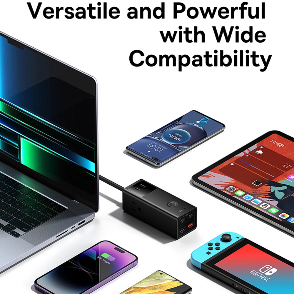 Удължител Baseus PowerCombo US, 3 x Контакт, Черен PSLA020101