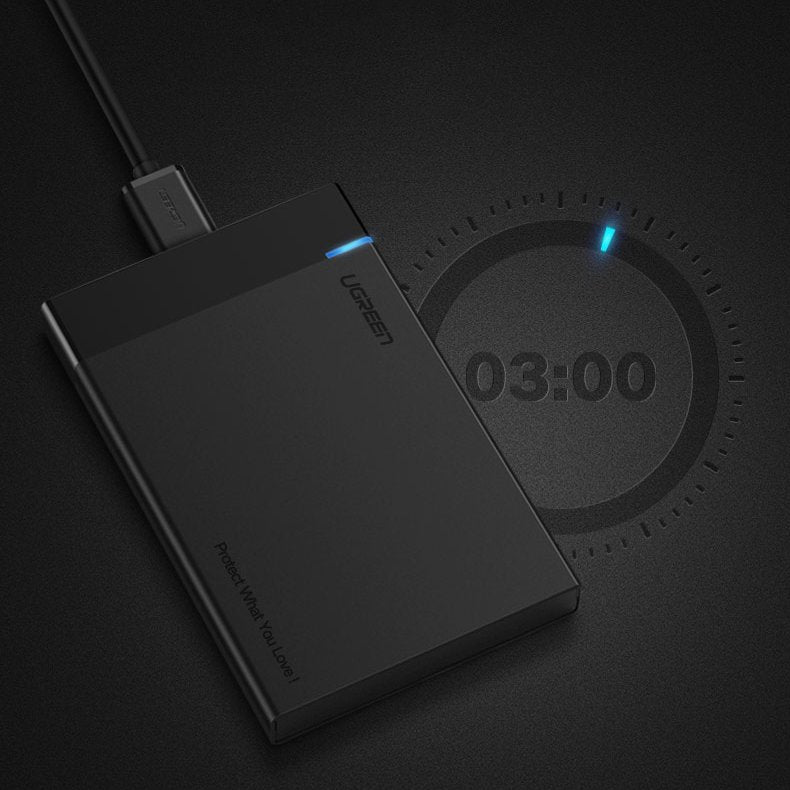 Rack UGREEN US221 за HDD / SSD SATA 2.5inch, USB 3.2, Черен