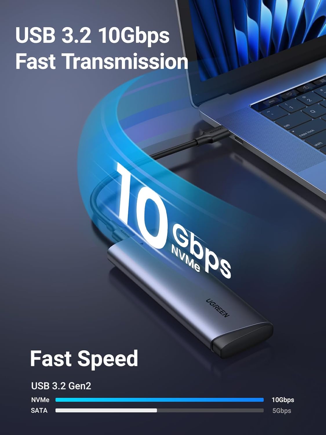 Стойка UGREEN CM767 за SSD M.2 NVMe, Сива