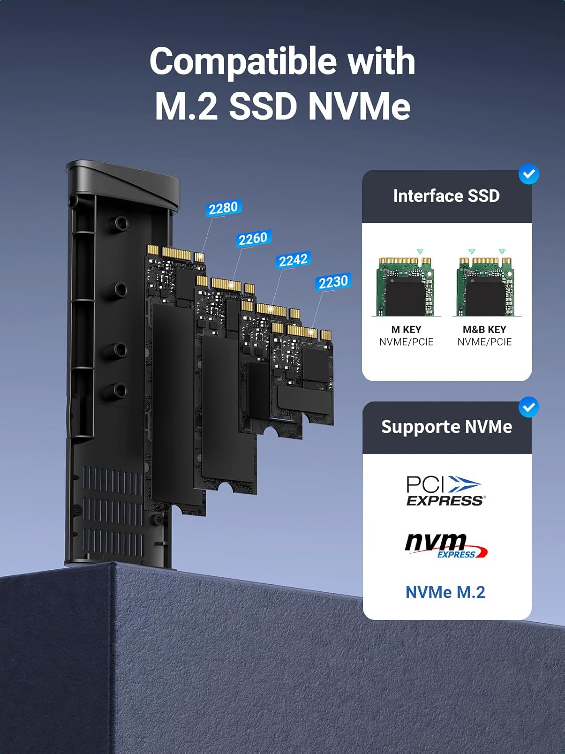 Стойка UGREEN CM767 за SSD M.2 NVMe, Сива