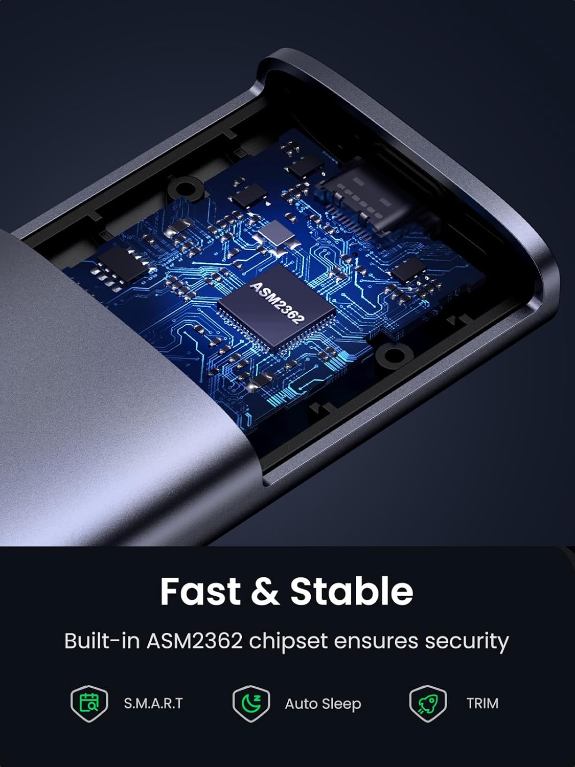Стойка UGREEN CM767 за SSD M.2 NVMe, Сива