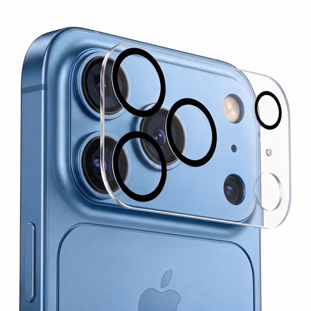 Tech-Protect Cam Fit+ Rear Camera Protection Frame for Apple iPhone 18 Pro Max, Tempered Glass, Transparent