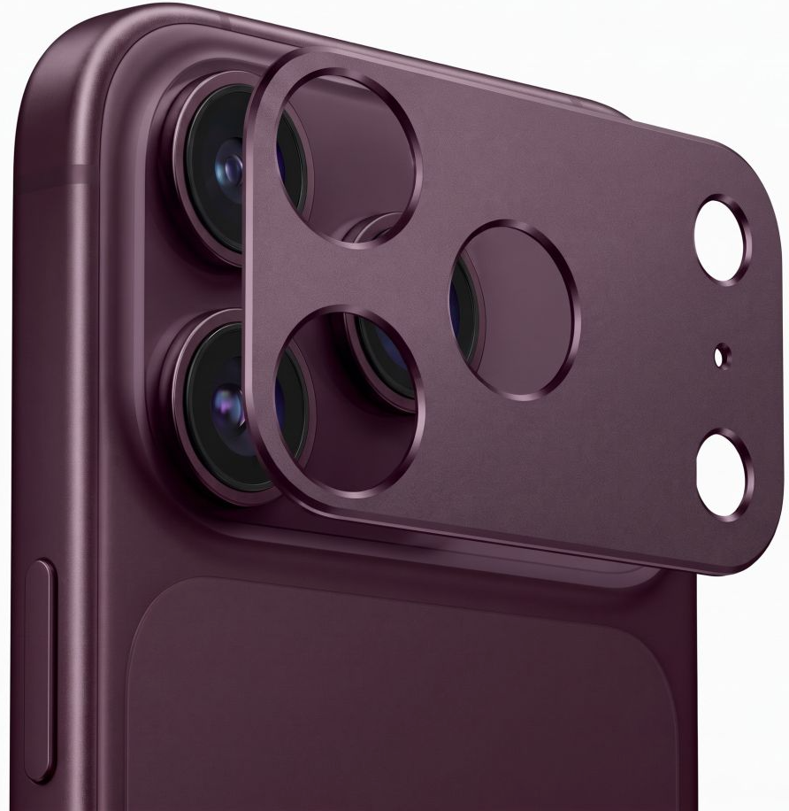 Защитна рамка за задната камера Tech-Protect Camalloy Fit+ за Apple iPhone 18 Pro, алуминий, бордо
