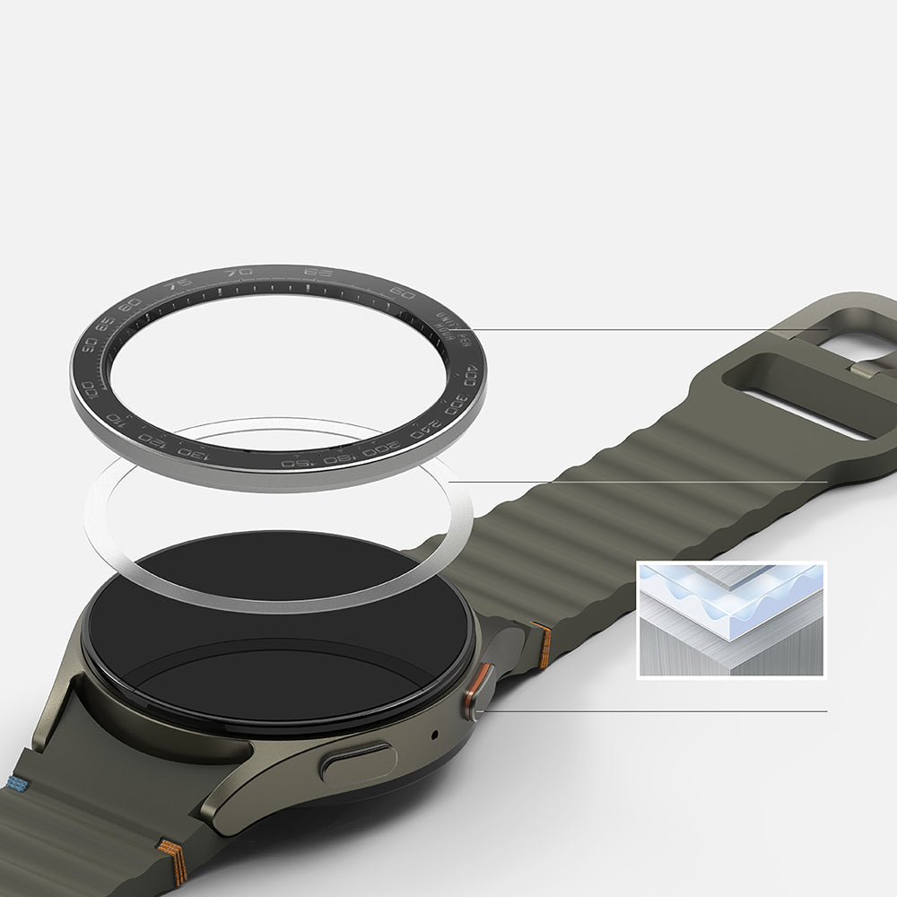 Рамка за защита Ringke Premium Styling за Samsung Galaxy Watch7 44mm, Модел 1, Черна