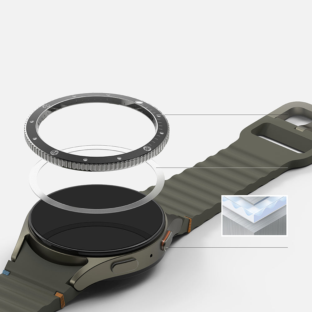 Рамка за защита Ringke Premium Styling за Samsung Galaxy Watch7 44mm, Модел 2, Черна