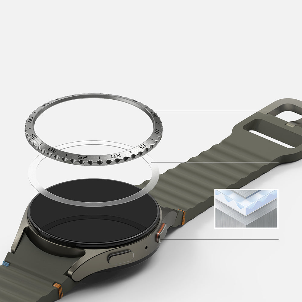 Рамка за защита Ringke Styling за Samsung Galaxy Watch7 44mm, Модел 5, Сребриста